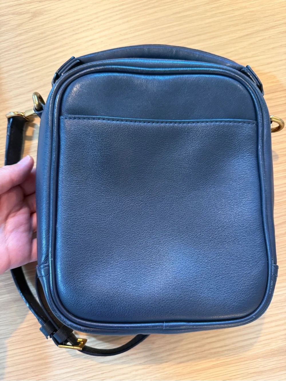 JCrew Compact Navy Leather Crossbody Bag